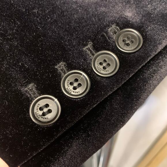 YSL Yves Saint Laurent Blazer Velvet Women’s Single Button Breasted Black NYE - Picture 6 of 11